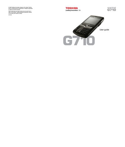 Toshiba G710 User Guide - cover page