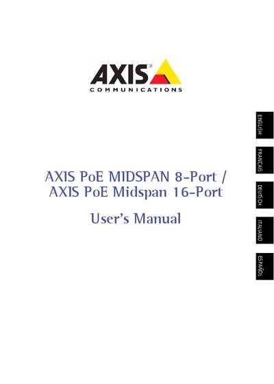 Axis PoE Midspan 8-Port/16-Port User Manual - cover page