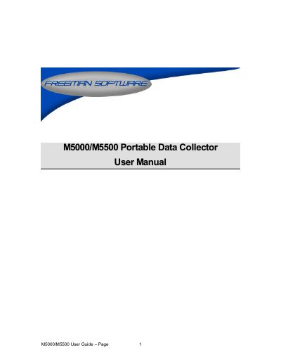 Freeman M5000/M5500 Portable Data Collector User Manual - cover page