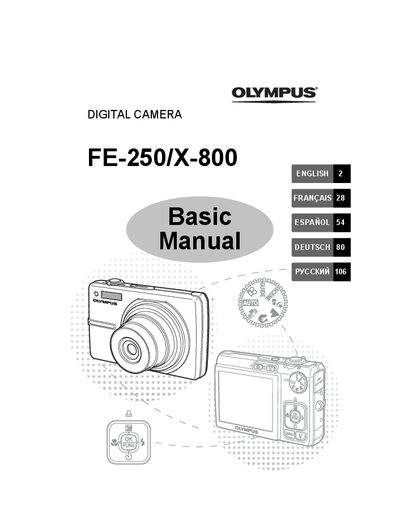 Olympus FE-250/X-800 Digital Camera Basic Manual - cover page