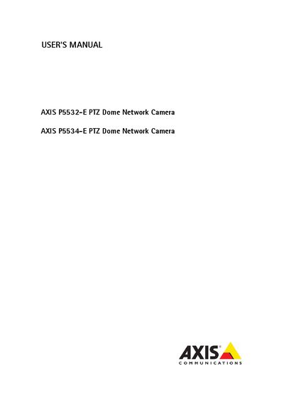 Axis P5532-E / P5534-E PTZ Dome Network Camera User Manual - cover page