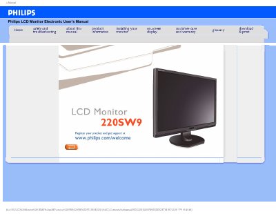 Philips 220SW9 LCD Monitor User Manual - cover page