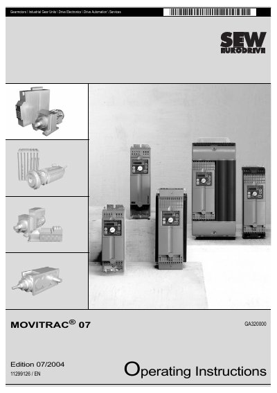 SEW-EURODRIVE MOVITRAC 07 Frequency Inverter Operating Instructions - cover page