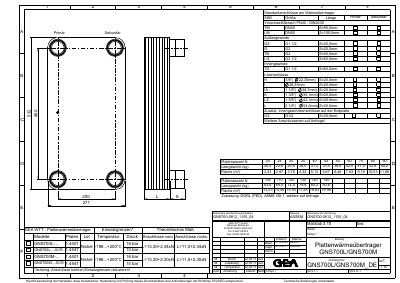 GEA GNS700L/GNS700M Plate Heat Exchanger Technical Data - cover page