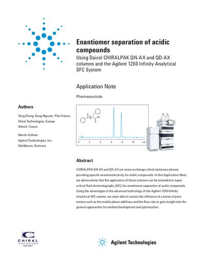 Agilent 1260 Infinity Analytical SFC System Application Note - cover page