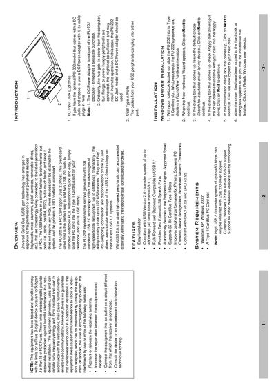 ATEN PU-202 USB 2.0 PC Card Host User Manual - cover page