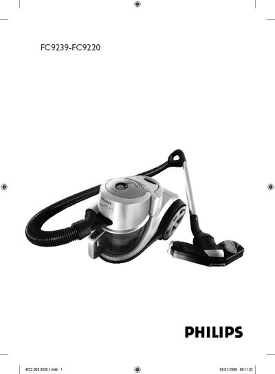 Philips FC9239-FC9220 Vacuum Cleaner User Manual - cover page