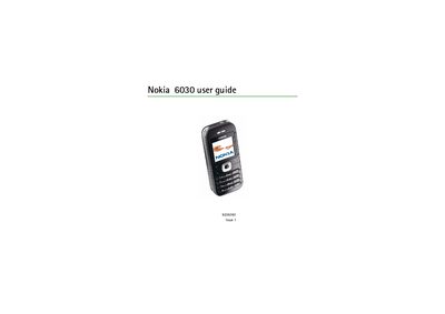 Nokia 6030 User Guide - cover page