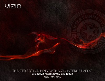VIZIO E3d320vx/E3d420vx/E3d470vx Theater 3D LCD HDTV User Manual - cover page