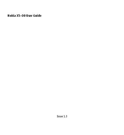 Nokia X5-00 User Guide - cover page