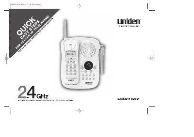 Uniden EXAI 2248 Integrated Digital Answerer Owner's Manual - cover page