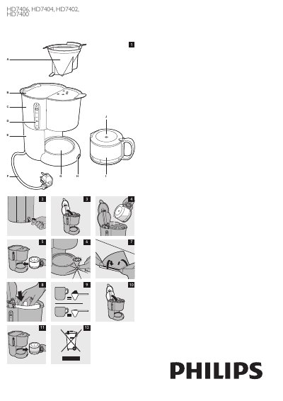 Philips HD7406/HD7404/HD7402/HD7400 Coffee Maker User Manual - cover page