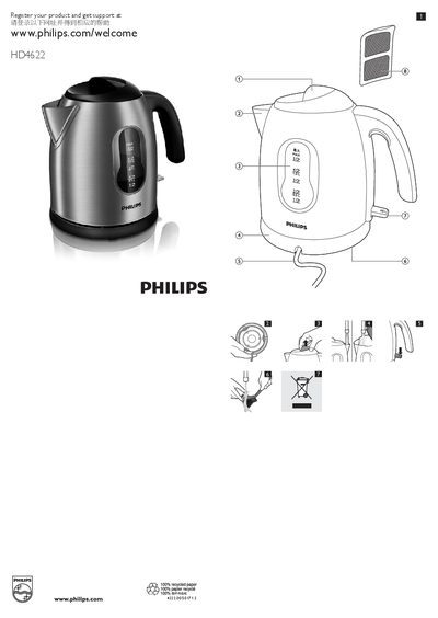 Philips HD4622 Electric Kettle User Manual - cover page