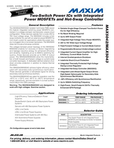Maxim MAX5042/MAX5043 Datasheet - cover page