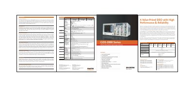 GW Instek GDS-2000 Series User Manual - cover page