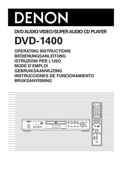 Denon DVD-1400 DVD Player User Manual - cover page