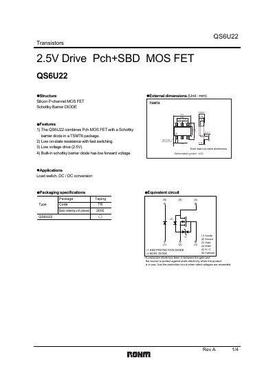 ROHM QS6U22 Datasheet - cover page