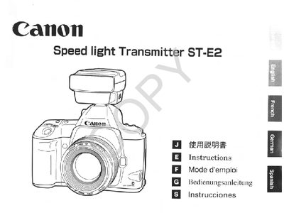 Canon ST-E2 Speedlight Transmitter User Manual