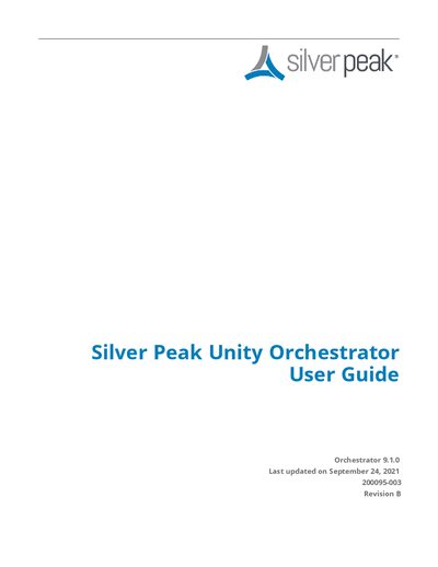 Silver Peak Unity Orchestrator 9.1.0 User Guide