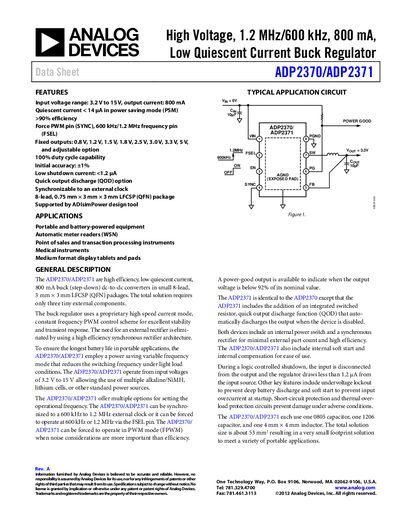 ANALOG DEVICES ADP2370handbookRev 0 - cover page