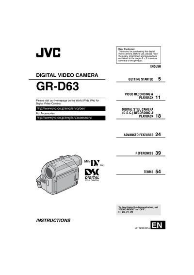 JVC GR-D63 Camcorder User Manual - cover page