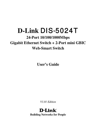 D-Link DIS-5024T User Manual - cover page
