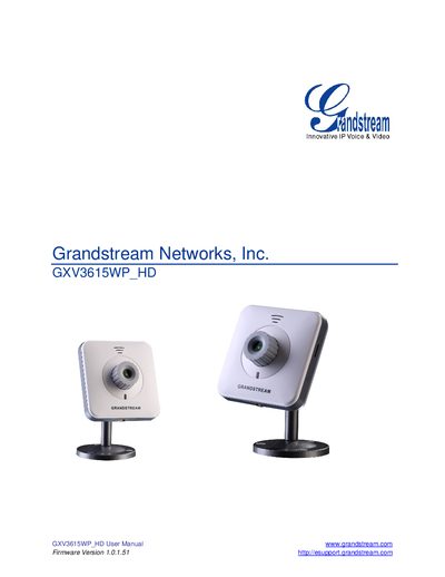 Grandstream GXV3615WP_HD IP Camera User Manual