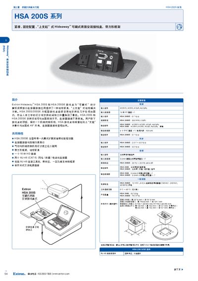 Extron HSA 200S Junction Box Installation Guide - cover page
