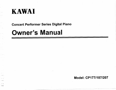 KAWAI CP177/CP187/CP207 user manual