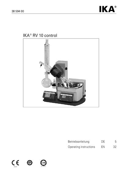 IKA RV 10 control Operating Instructions - cover page