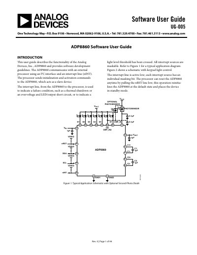 Analog Devices ADP8860 Software User Guide UG-005