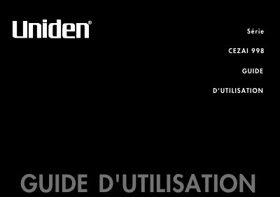 Uniden CEZAI 998 Cordless Telephone User Guide - cover page