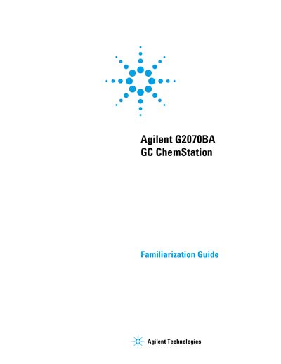 Agilent G2070BA GC ChemStation Familiarization Guide - cover page