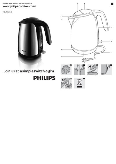 Philips HD4654 Kettle User Manual - cover page