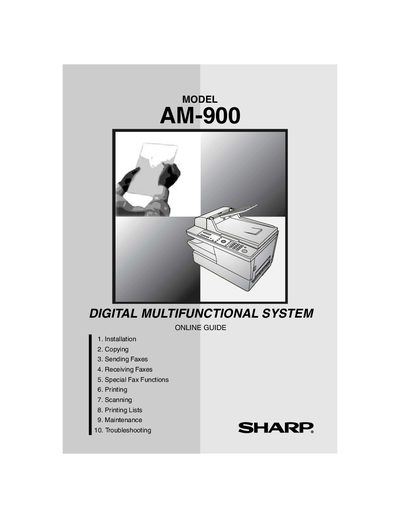Sharp AM-900 Digital Multifunctional System User Manual - cover page