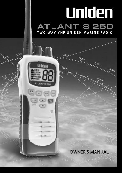 Uniden ATLANTIS 250 VHF Marine Radio Operating Guide - cover page