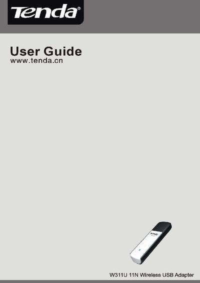 Tenda W311U 11N Wireless USB Adapter User Guide - cover page