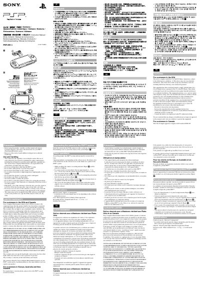 Sony PSP-450x Camera User Manual - cover page