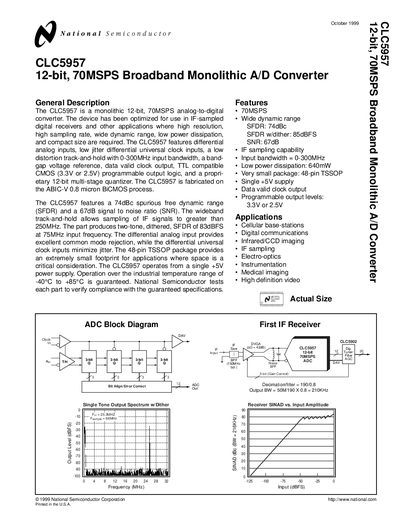 National Semiconductor CLC5957 Datasheet - cover page