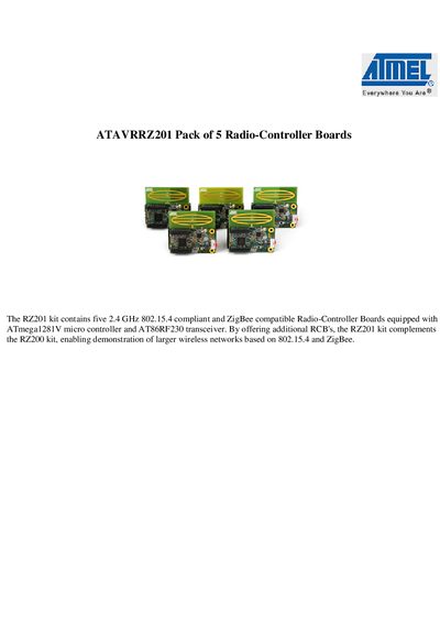 ATMEL ATAVRRZ201 USER'S GUIDE - cover page