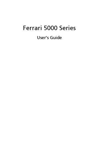 Acer Ferrari 5000 Series User's Guide - cover page