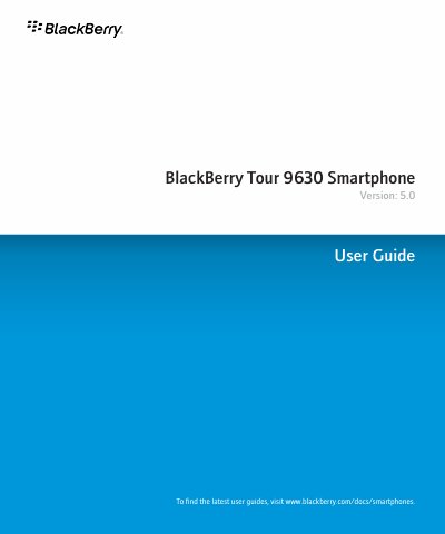 BlackBerry 9630 Smartphone User Guide - cover page