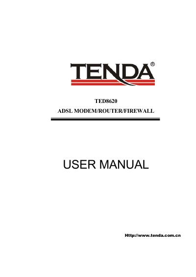 Tenda TED8620 ADSL Modem/Router/Firewall User Manual