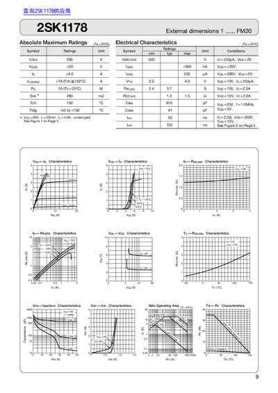 FUJI 2SK1178 Datasheet - cover page