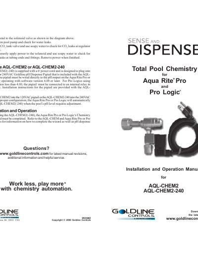 Goldline Controls AQL-CHEM2/AQL-CHEM2-240 Installation and Operation Manual - cover page