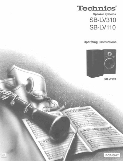 Technics SB-LV310/SB-LV110 Speaker Systems Operating Instructions - cover page