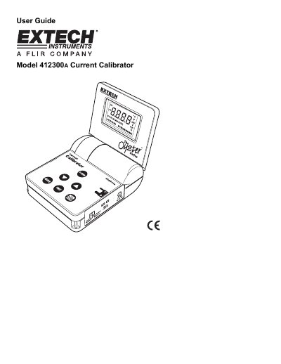 Extech Model 412300A Current Calibrator User Guide - cover page