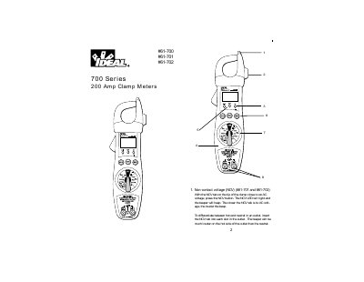 IDEAL 61-700/701/702 200 Amp Clamp Meter User Manual - cover page