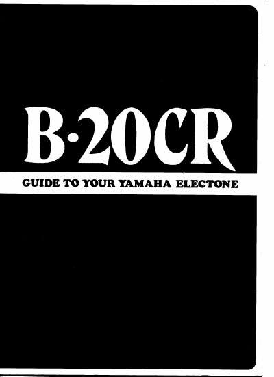 Yamaha B-20CR Electone User Manual - cover page