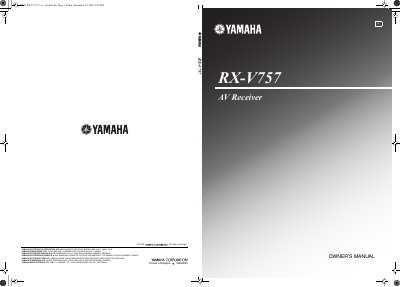 Yamaha RX-V757 AV Receiver Owner's Manual - cover page
